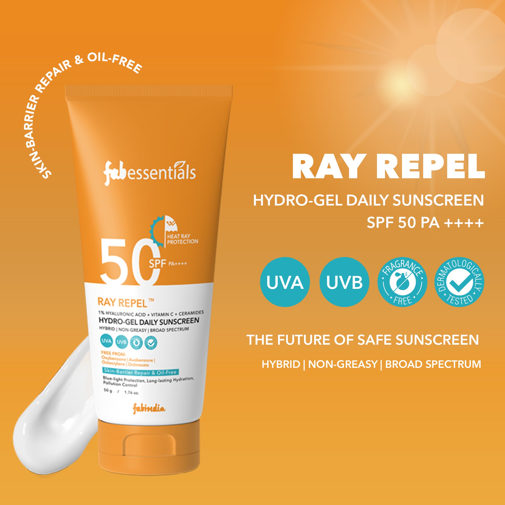 fabessentials Hydrogel Daily Sunscreen SPF 50 PA++++ - 50g
