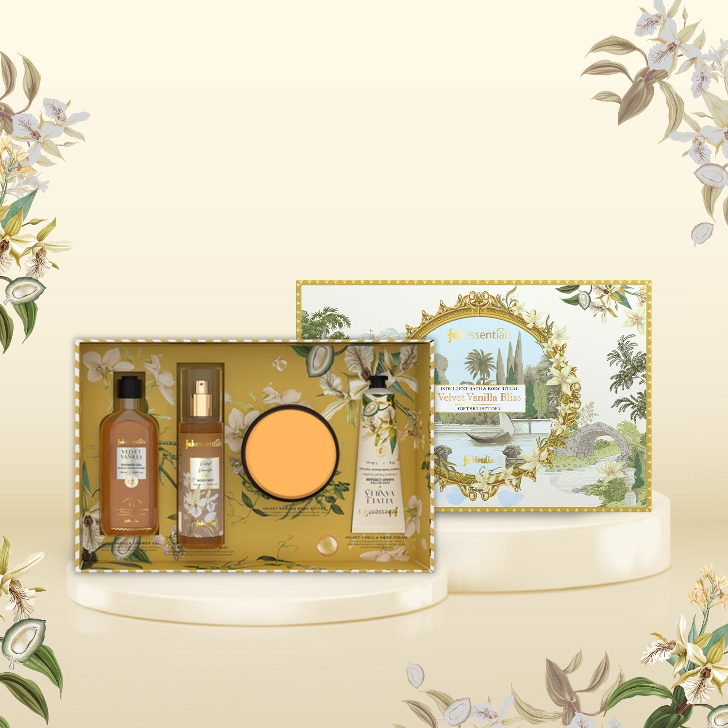 fabessentials Velvet Vanilla Bliss Luxury Bath & Body Gift Set for Women & Men