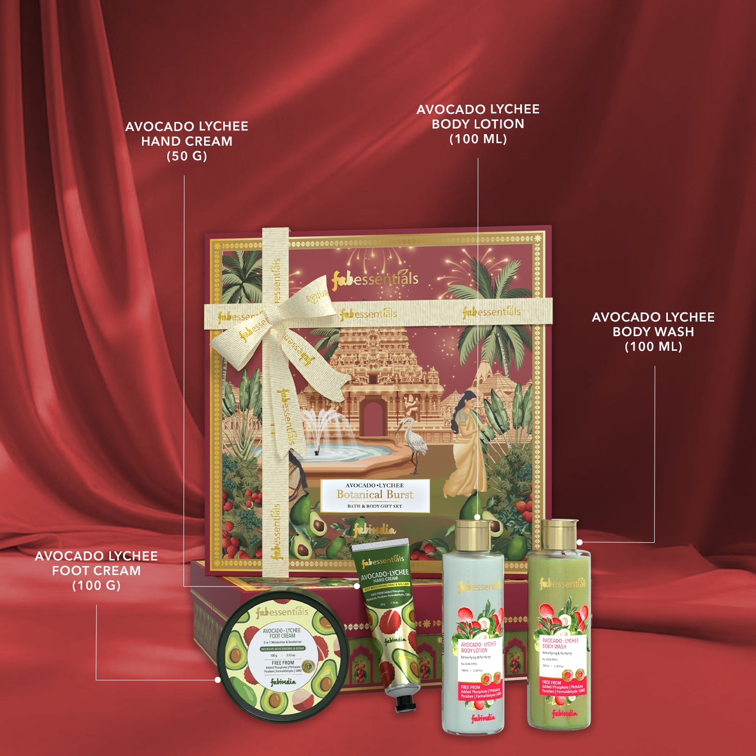 fabessentials Avocado Lychee Botanical Burst Bath & Body Care Gift Set