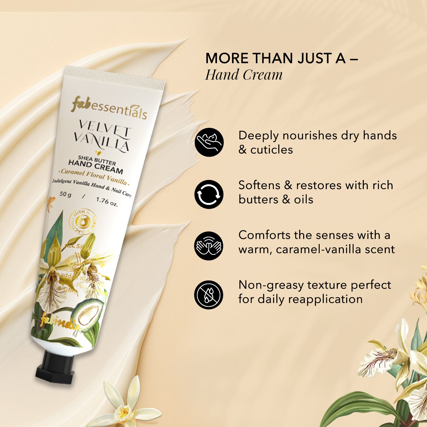 fabessentials Velvet Vanilla Shea Butter Hand Cream 50g