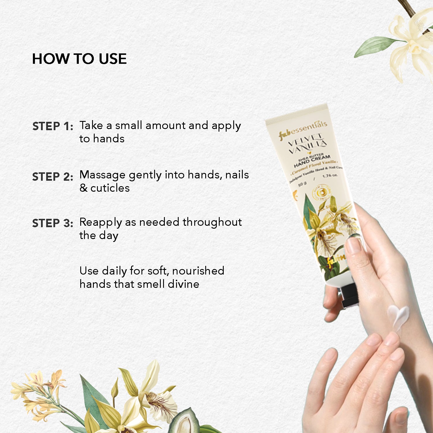 fabessentials Velvet Vanilla Shea Butter Hand Cream 50g