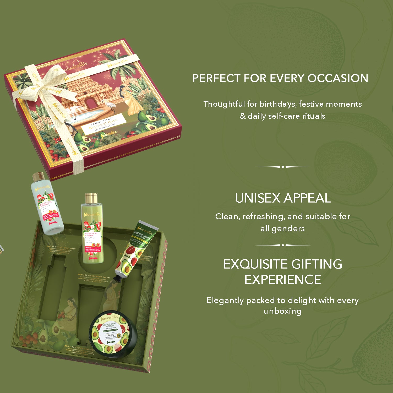 fabessentials Avocado Lychee Botanical Burst Bath & Body Care Gift Set