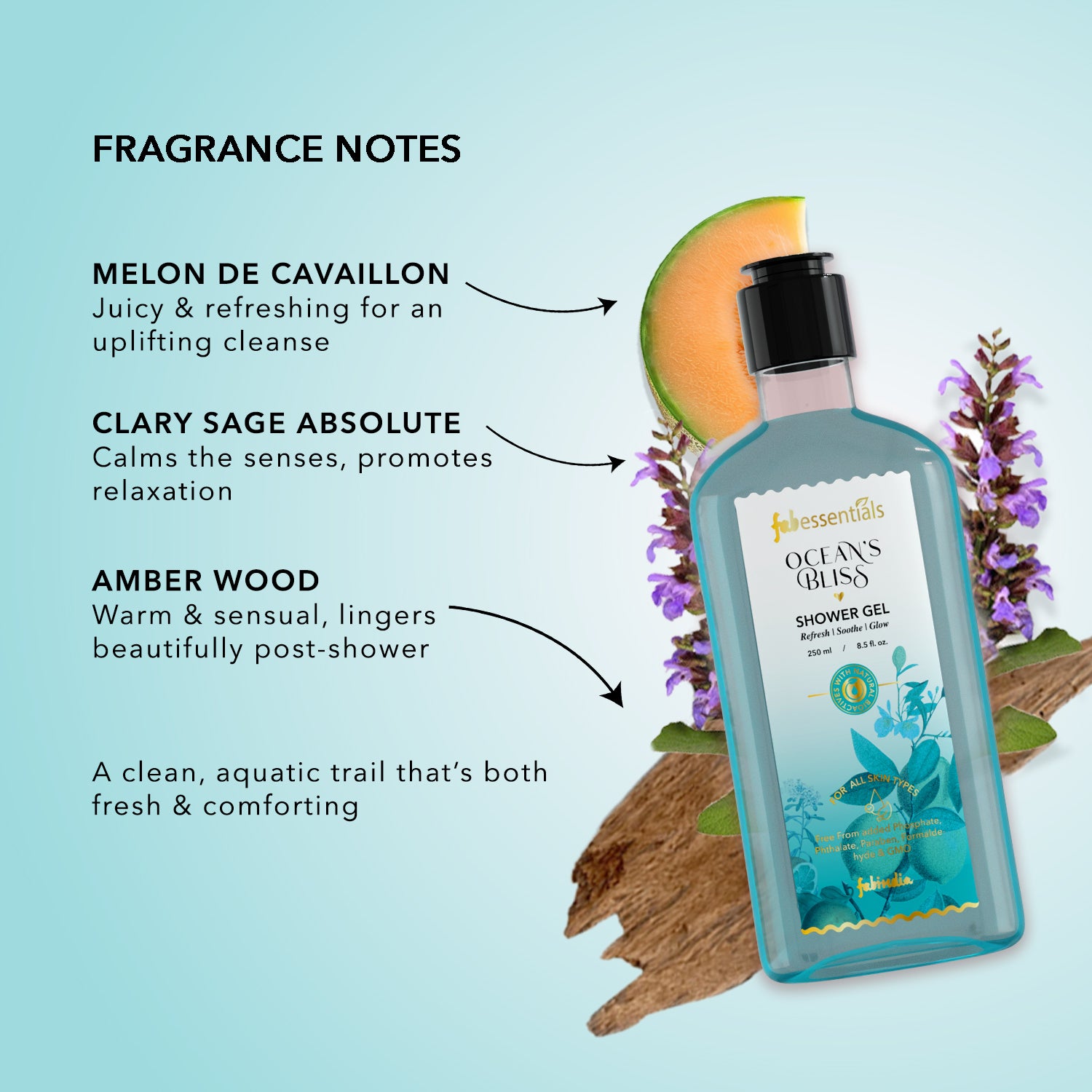 fabessentials Ocean's Bliss Aloe Vera Shower Gel 250ml