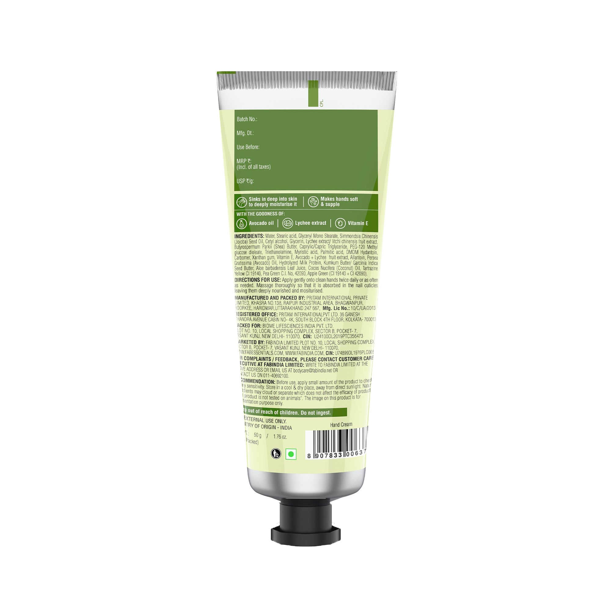 Avocado Lychee Hand Cream - 50 gm