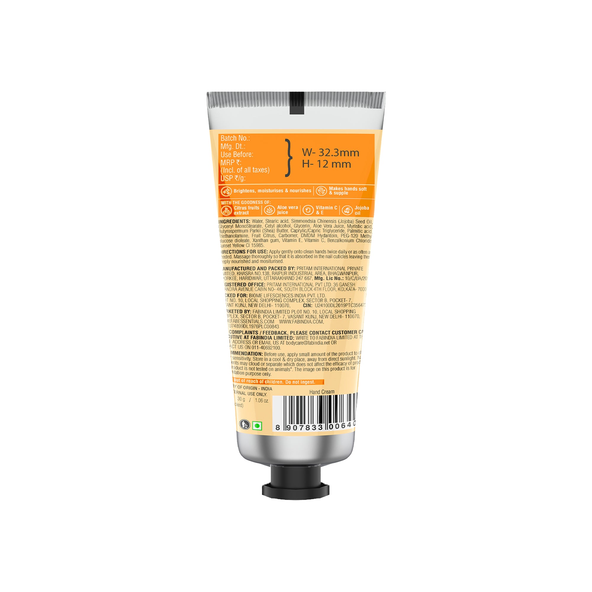 Vitamin C Citrus Fruits Hand Cream - 30 gm