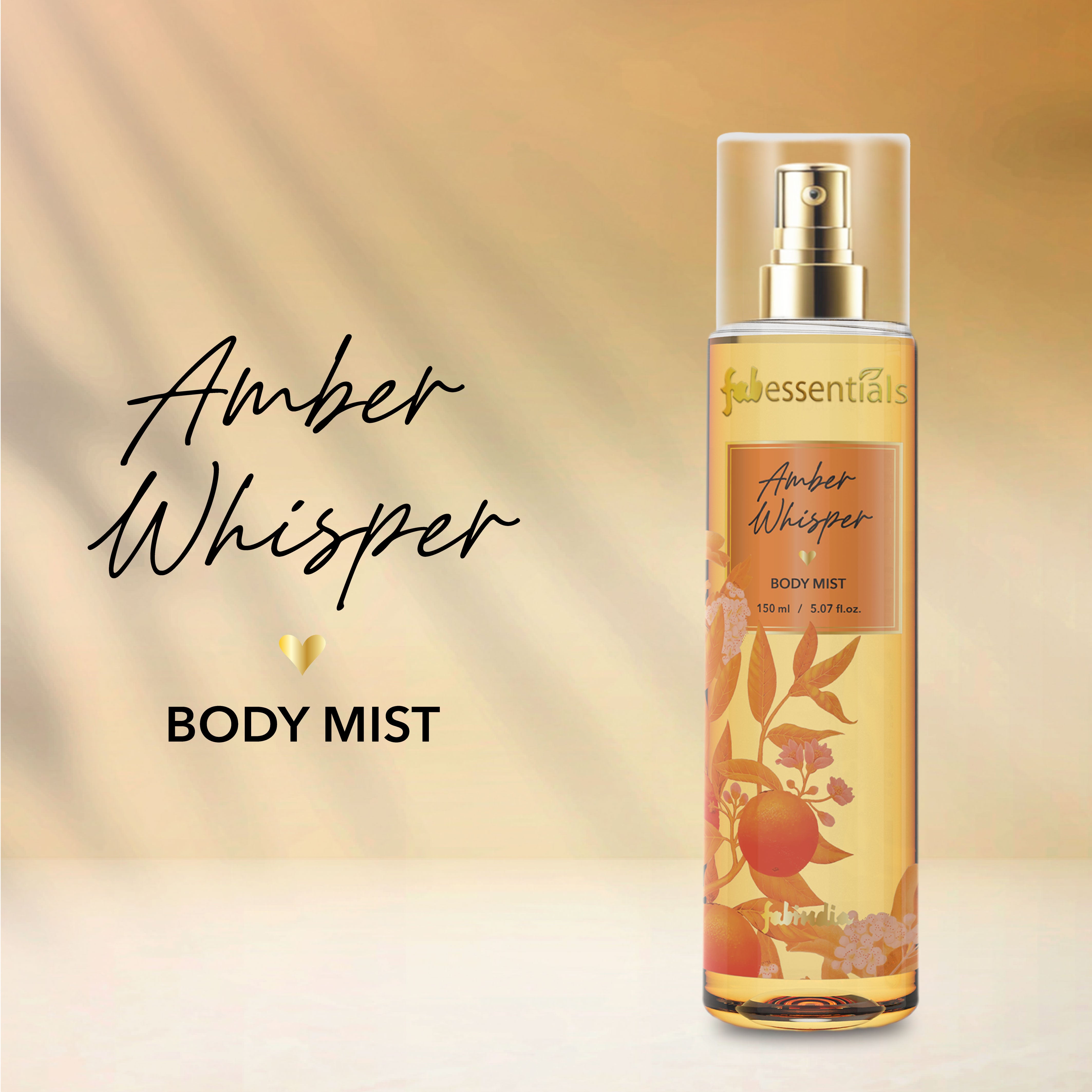 fabessentials Amber Whisper Body Mist 150ml | Luxury Fine Fragrance Mist for Women & Men