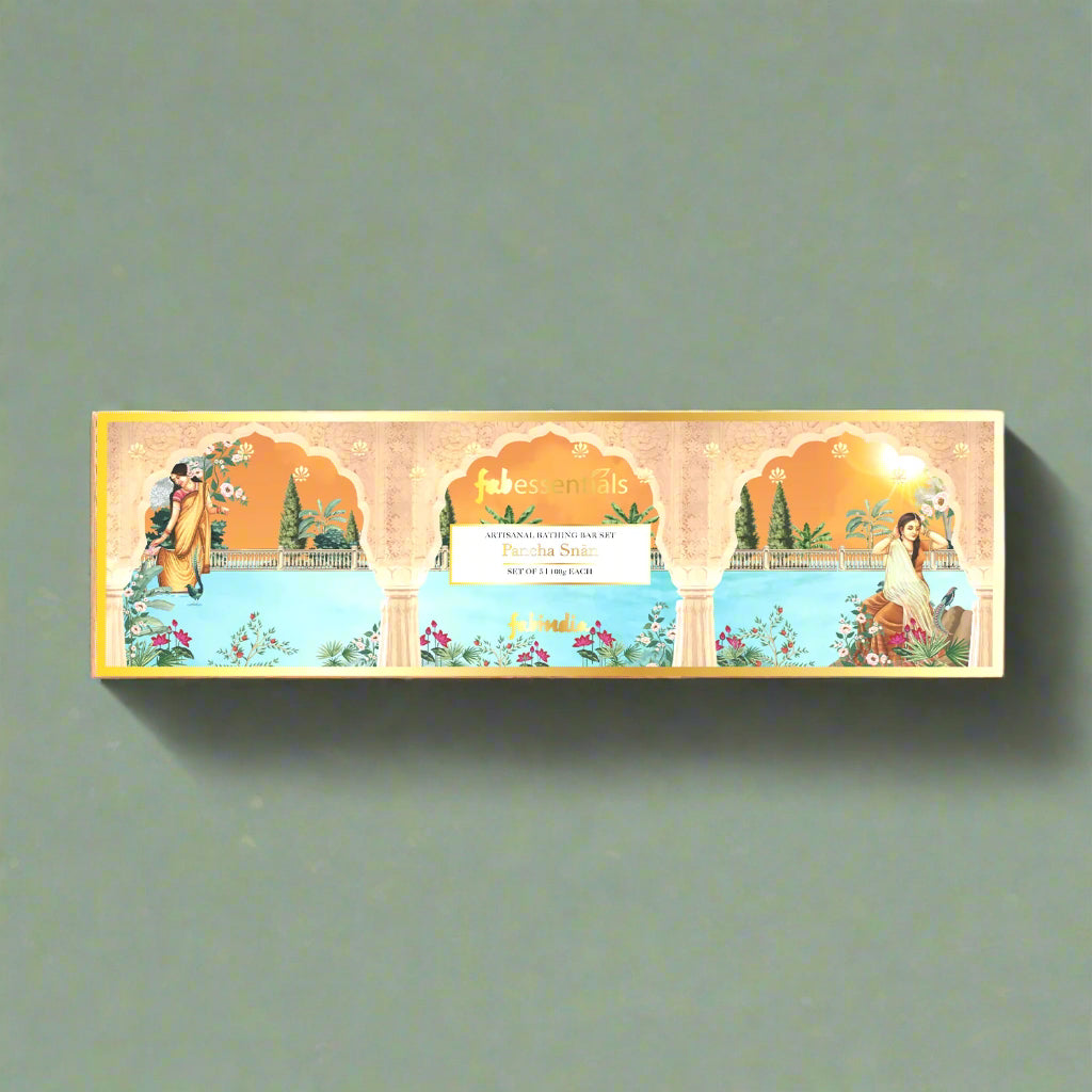 fabessentials Pancha Snan Artisanal Bathing Bar Set | Luxury Ayurvedic Soap Gift Set for Women & Men