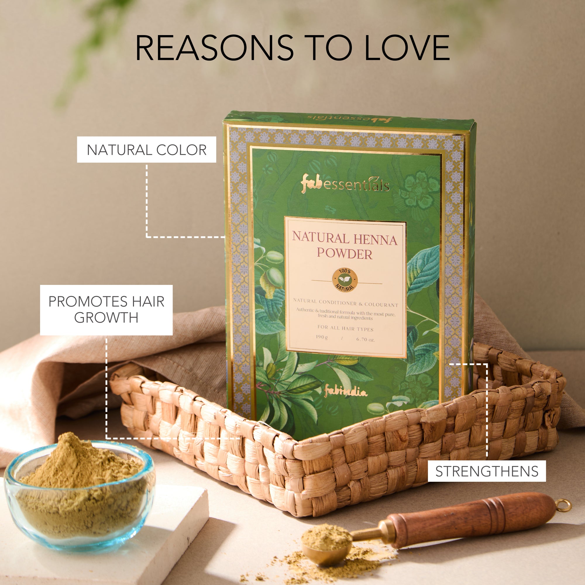 fabessentials 100% Natural Henna Powder 190g