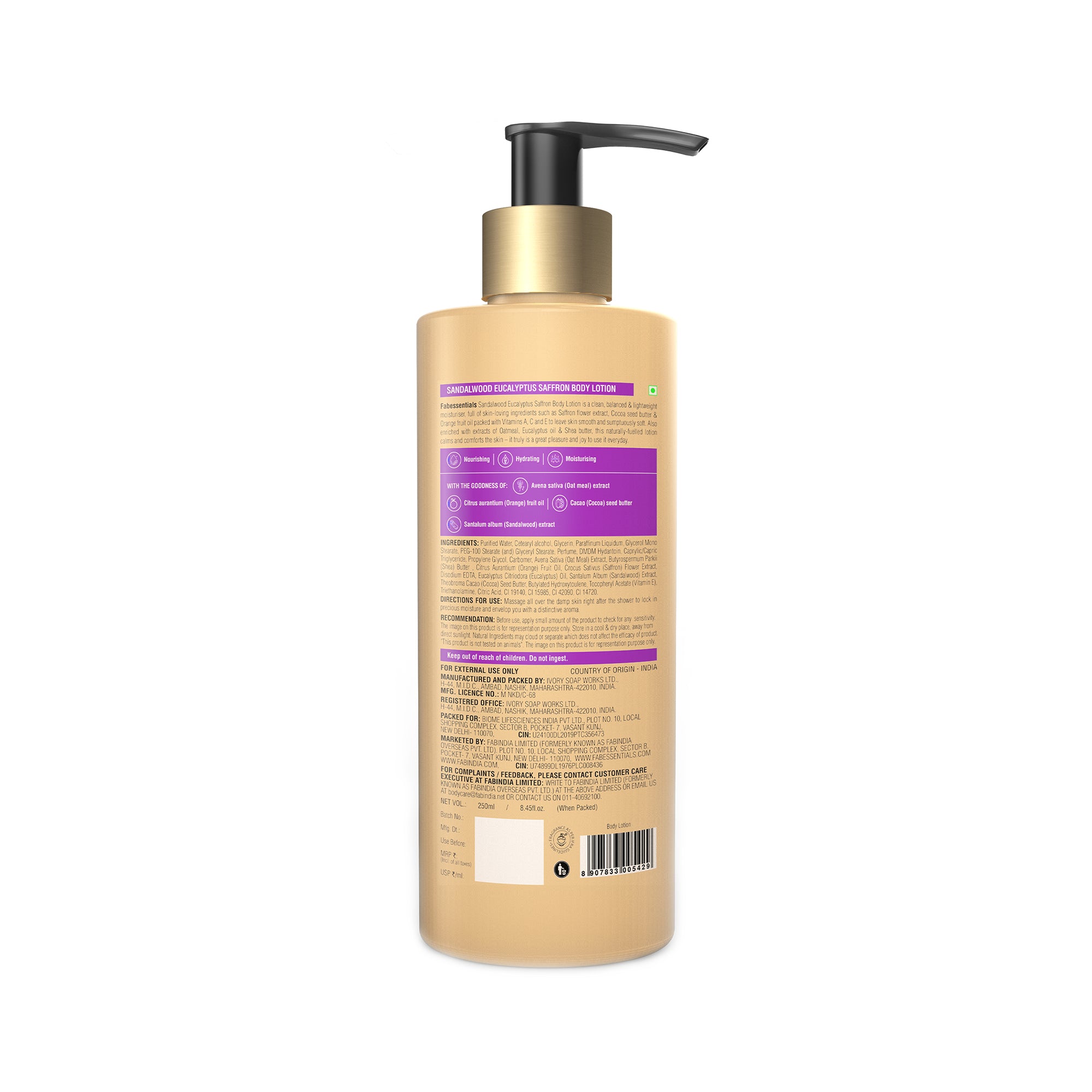 Sandalwood Eucalyptus Saffron Body Lotion - 250 ml