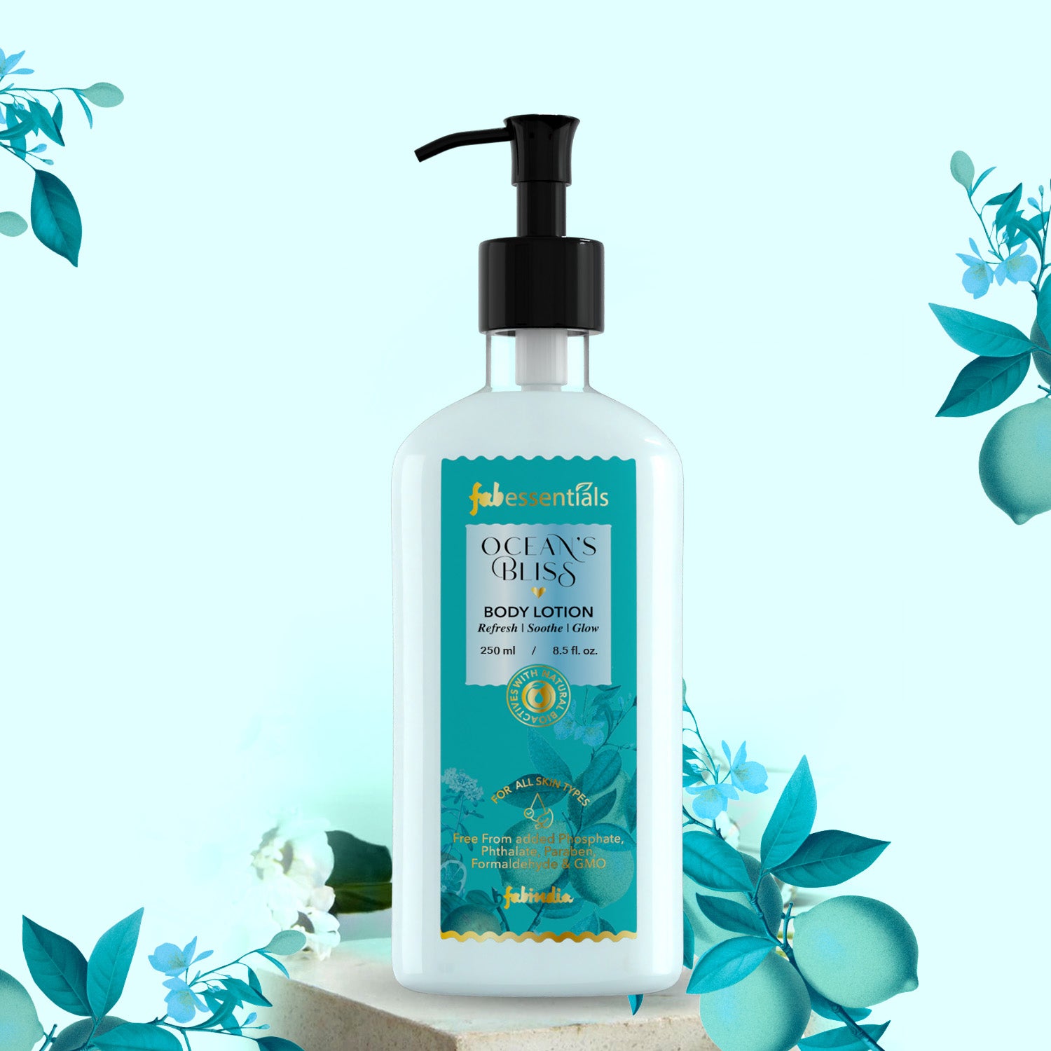 fabessentials Ocean’s Bliss Body Lotion for Men & Women | Aloe Vera, Shea Butter & Vitamin B5 | 250ml