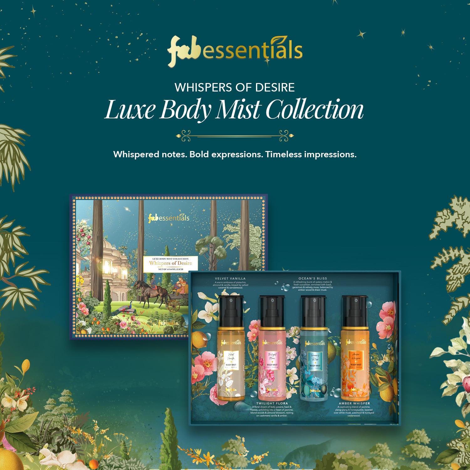 fabessentials Whispers of Desire Luxe Body Mist Collection Set of 4 (60ml Each)