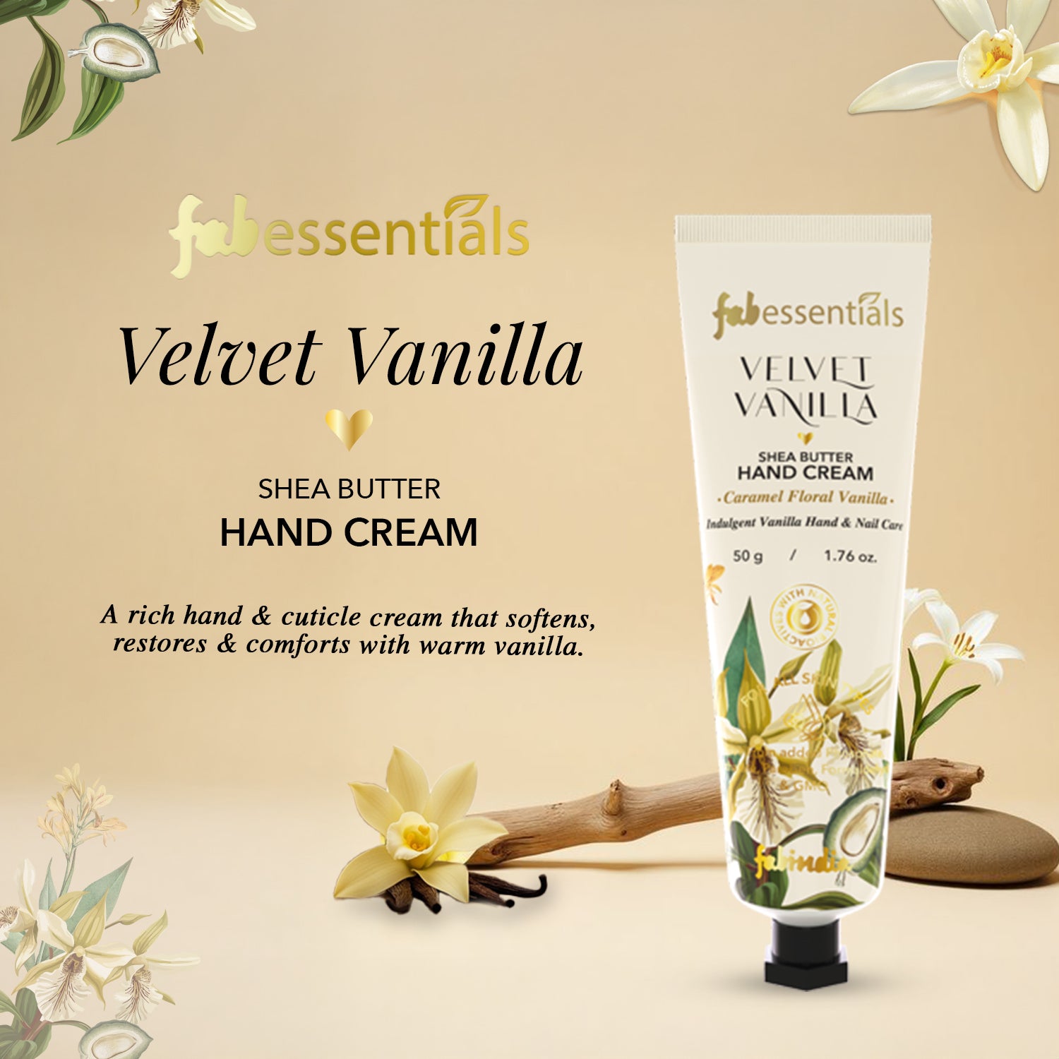 fabessentials Velvet Vanilla Shea Butter Hand Cream 50g