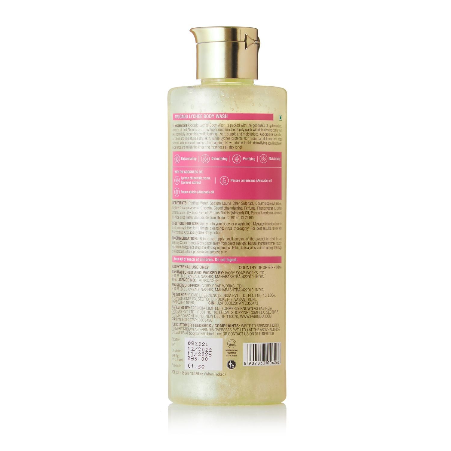 Avocado Lychee Body Wash - 250 ml