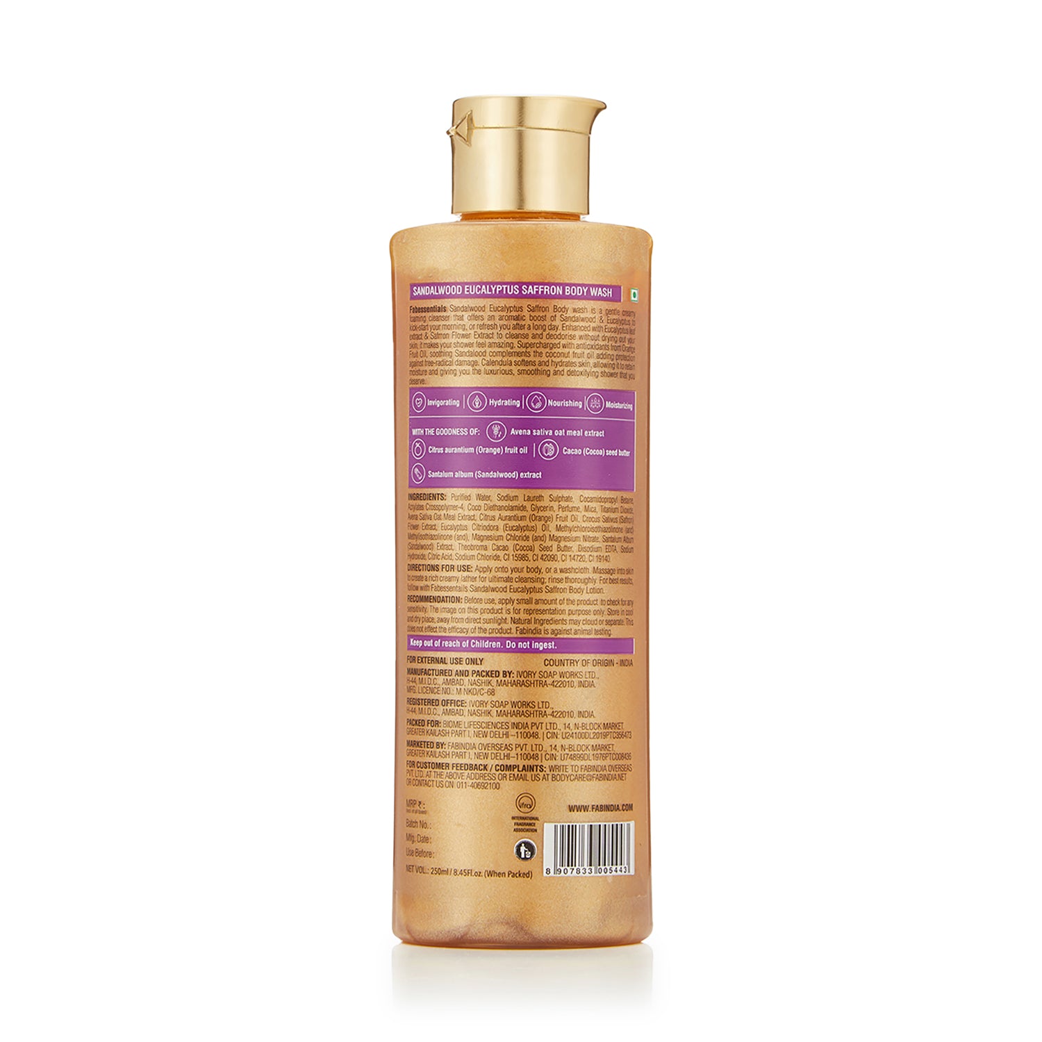 Sandalwood Eucalyptus Saffron Body Wash - 250 ml