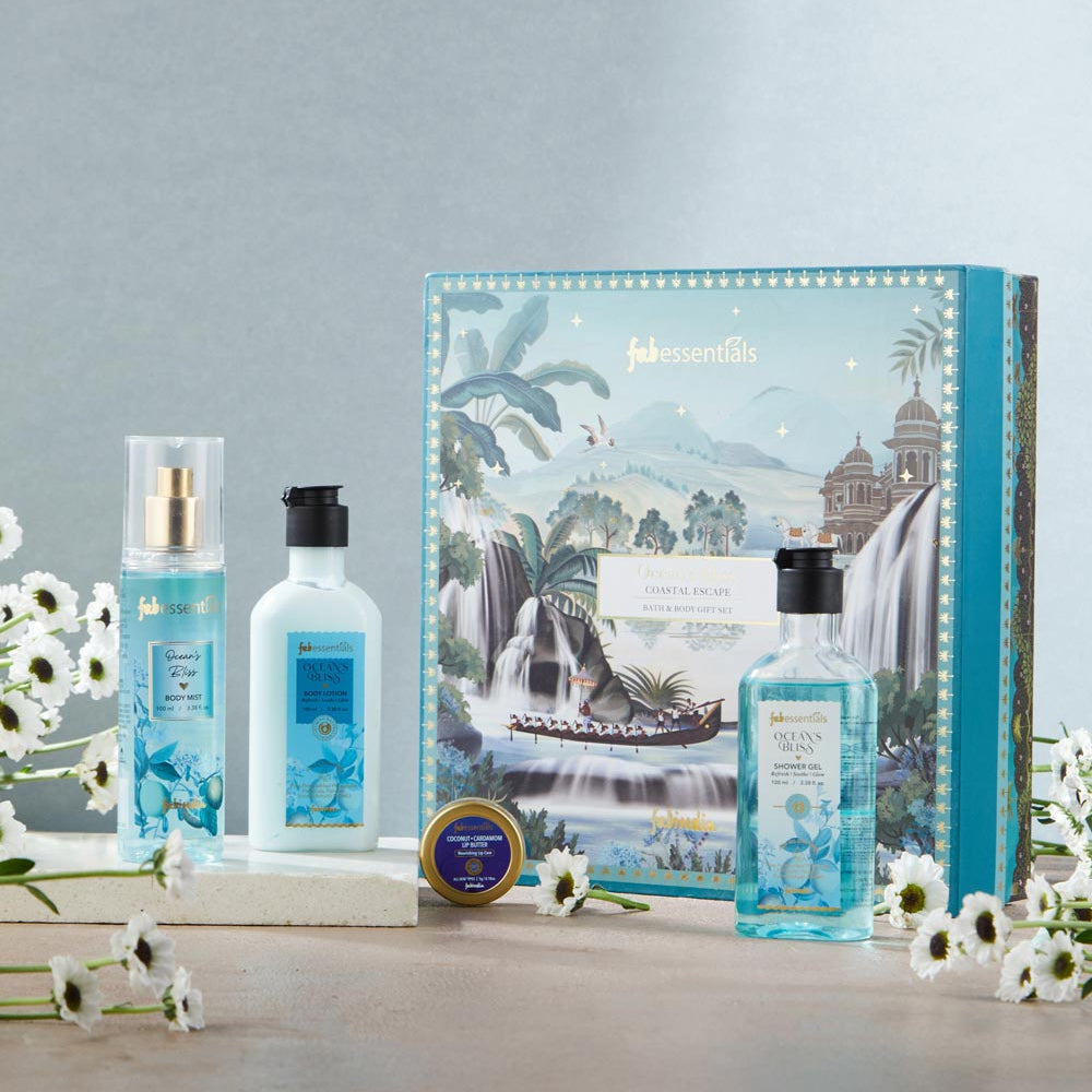 fabessentials Ocean’s Bliss Coastal Escape Bath & Body Gift Set for Women & Men