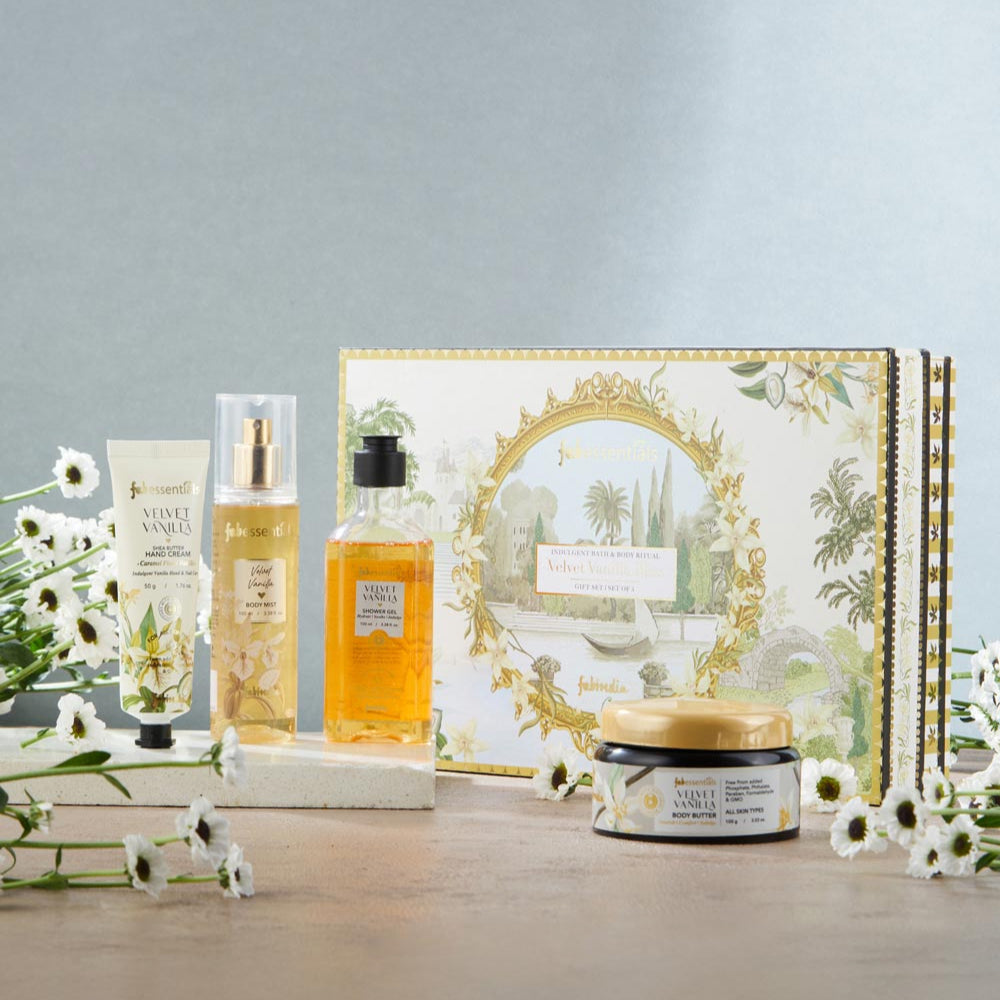fabessentials Velvet Vanilla Bliss Luxury Bath & Body Gift Set for Women & Men