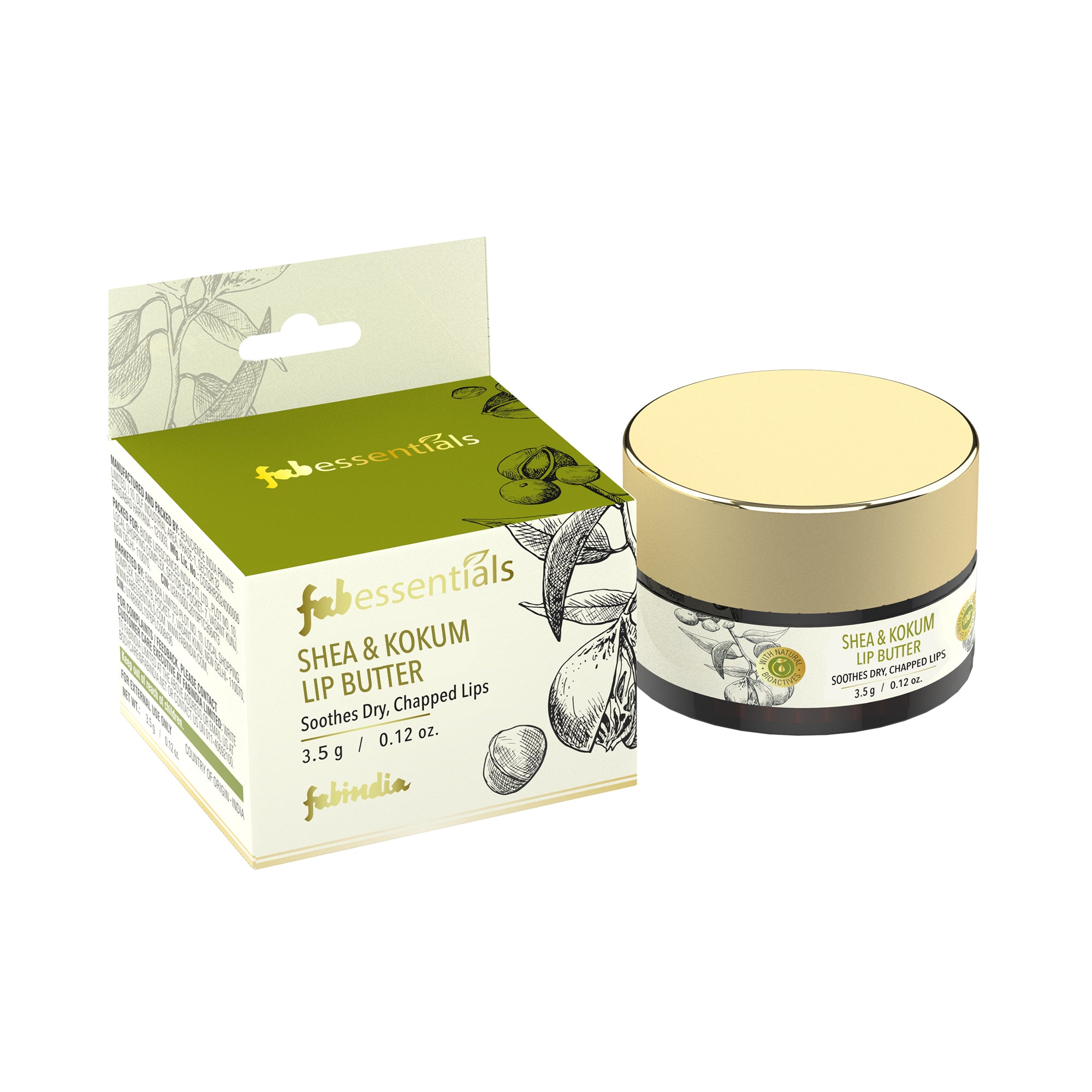 Fabessentials Shea & Kokum Lip Butter 3.5g | Lip Balm for Chapped Lips