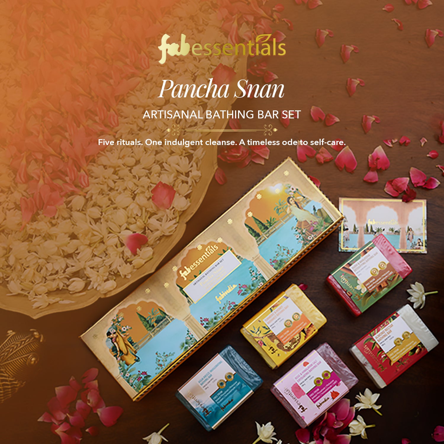 fabessentials Pancha Snan Artisanal Bathing Bar Set | Luxury Ayurvedic Soap Gift Set for Women & Men