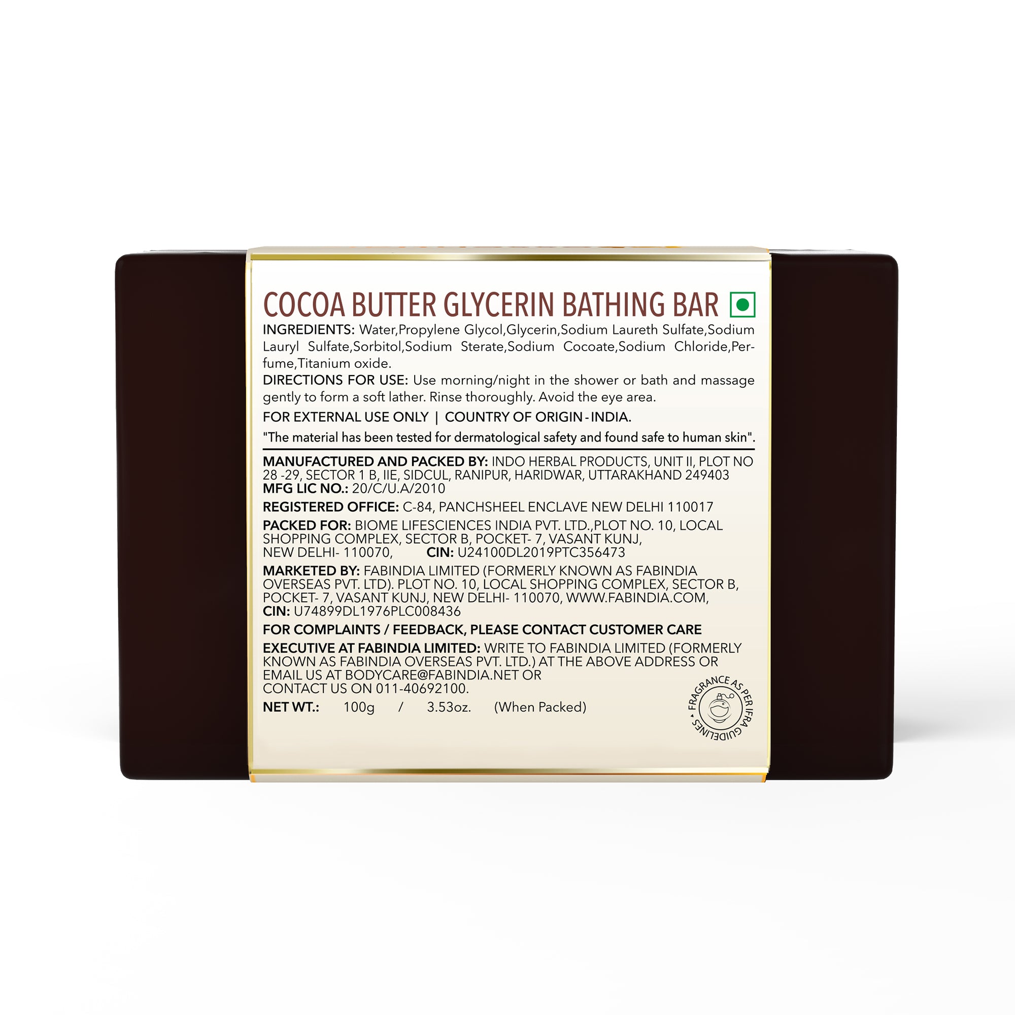 Cocoa Butter Glycerin Bathing Bar- 100 gm