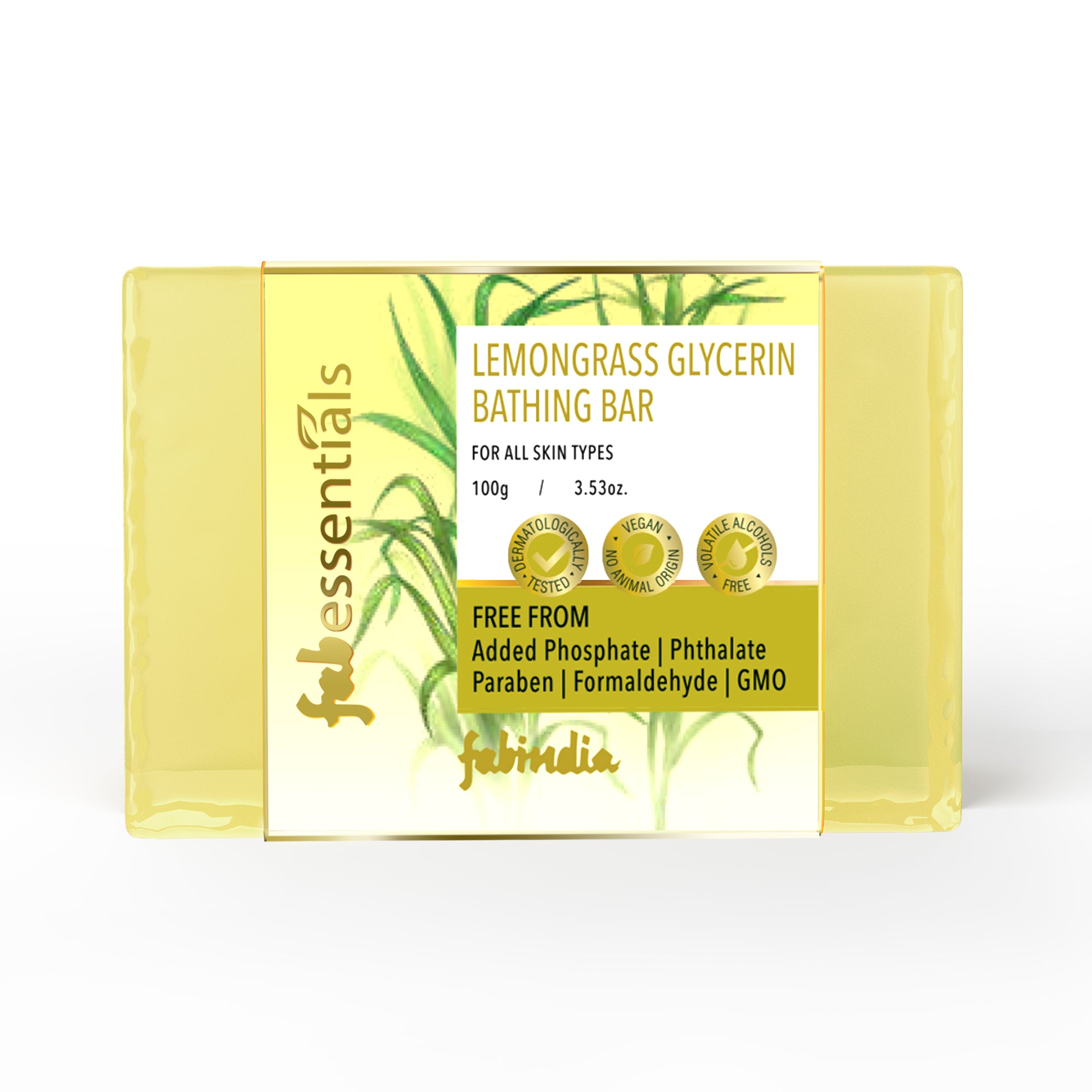 Lemongrass Glycerin Bathing Bar - 100 gm