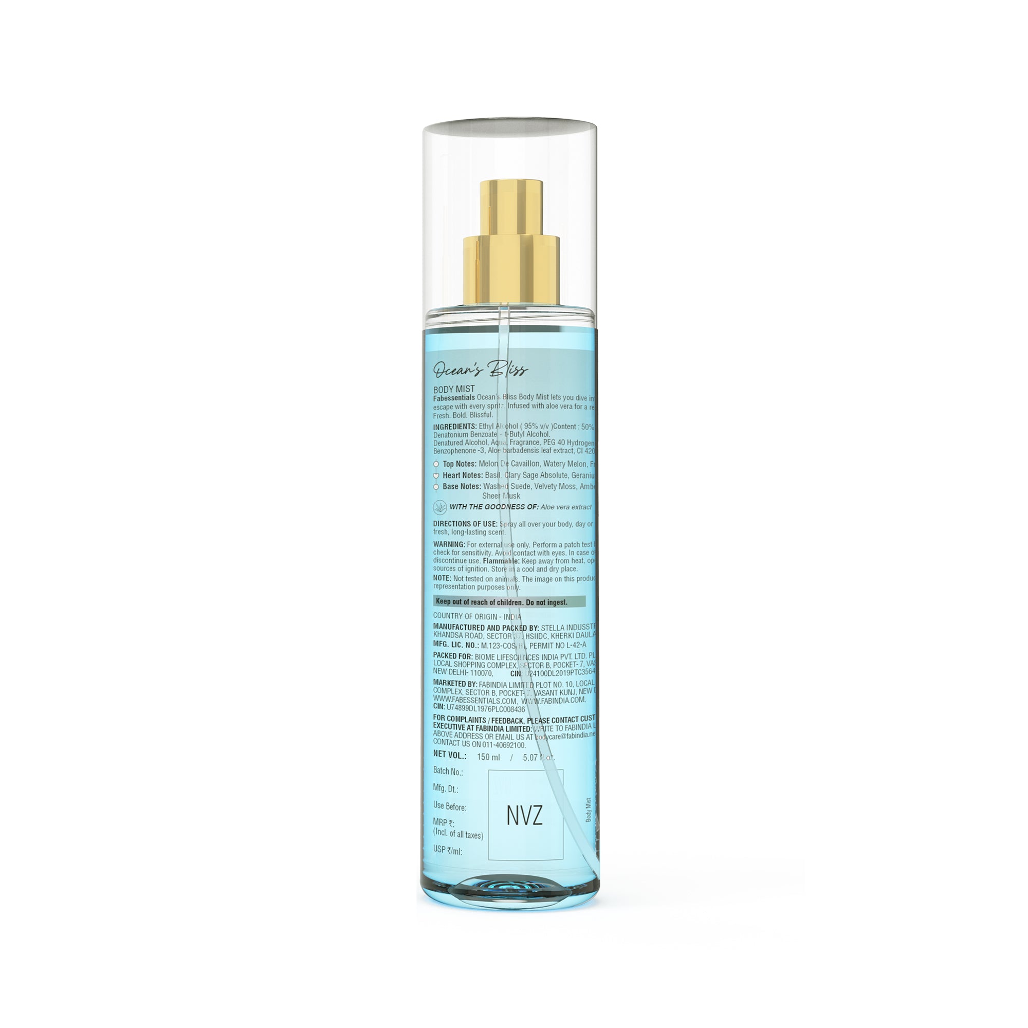 fabessentials Ocean's Bliss Body Mist 150 ml | Luxury Fine Fragrance Mist for Women & Men