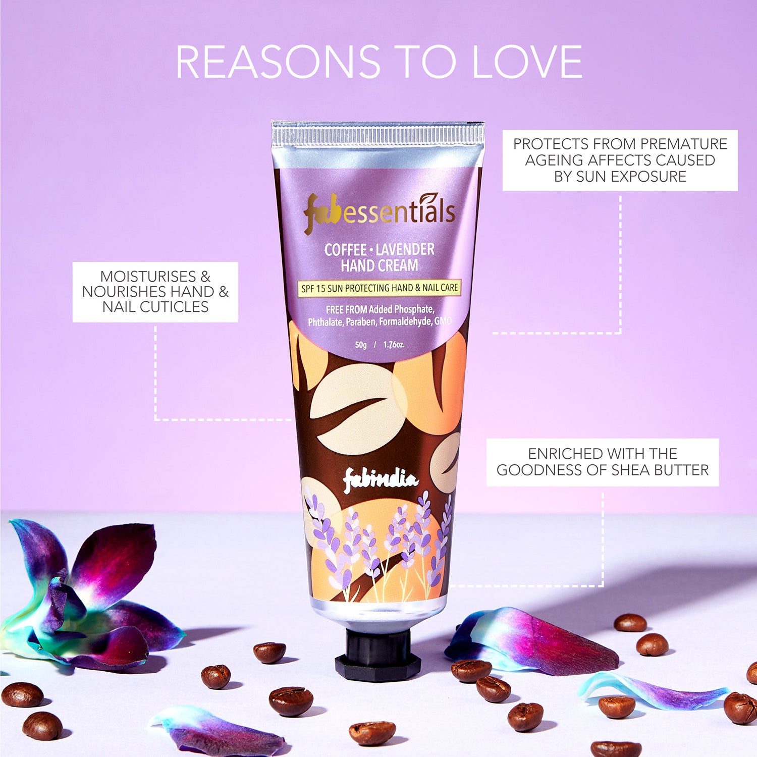 Coffee Lavender Hand Cream With SPF 15 - 50 gm