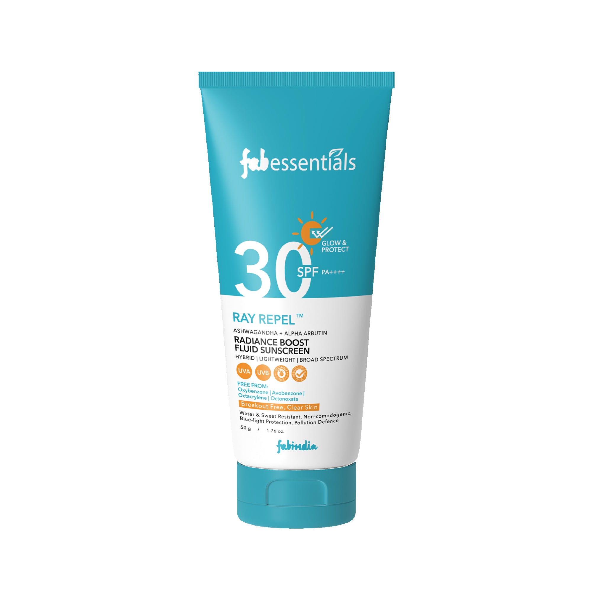 Fabessentials Ray Repel Radiance Boost Sunscreen SPF 30 PA++++ 50g | Hydro Gel Sunscreen